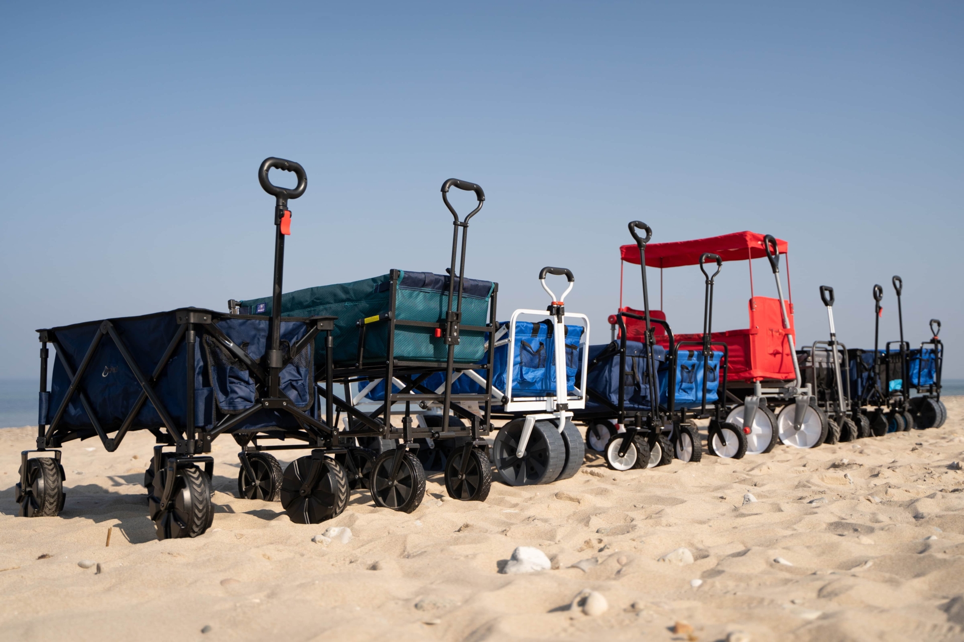 beach wagon comparison multiple brands on the beach