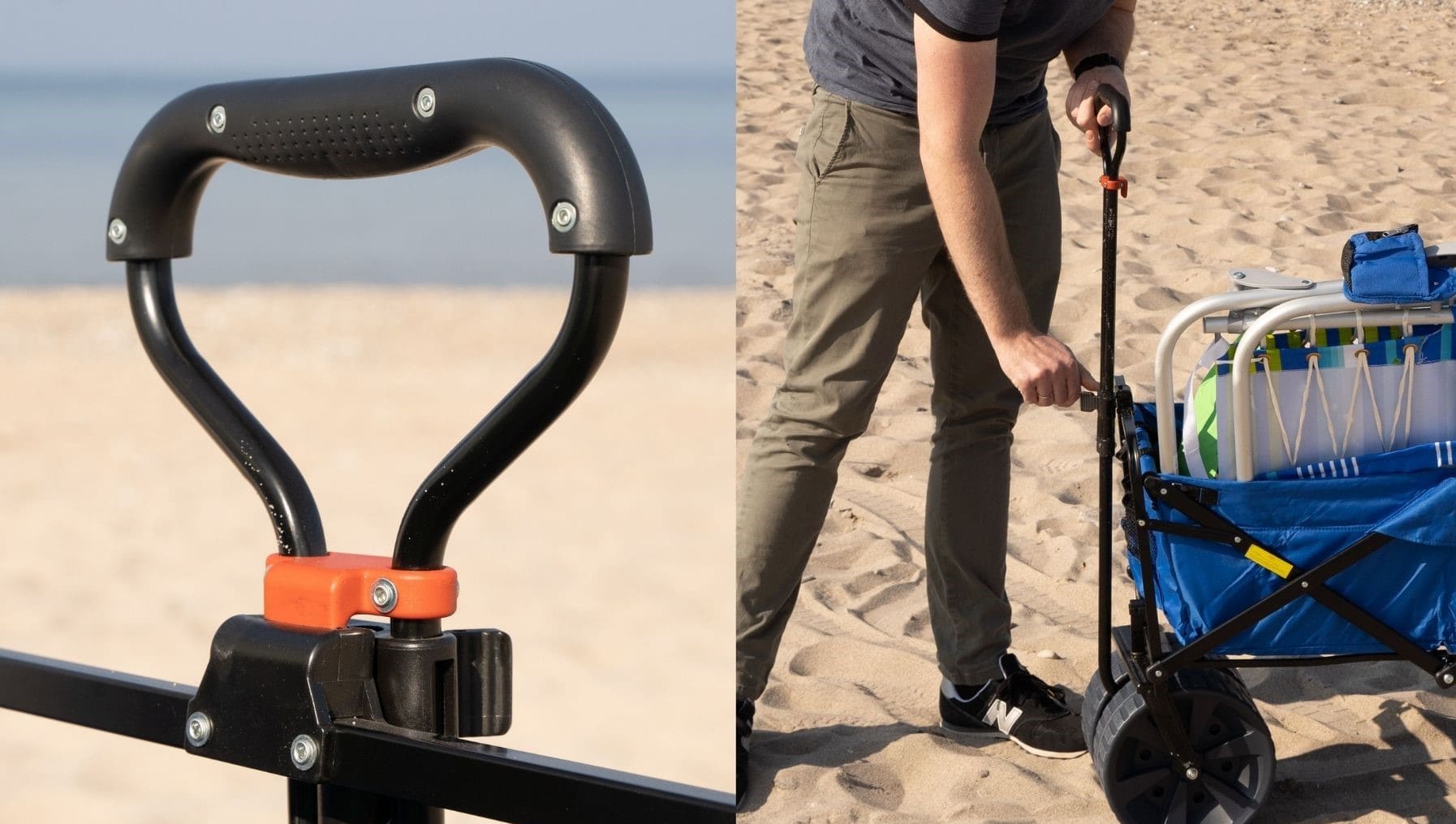 The 2-level telescopic handle angles provide a comfy grip for effortless push/pull maneuver. 