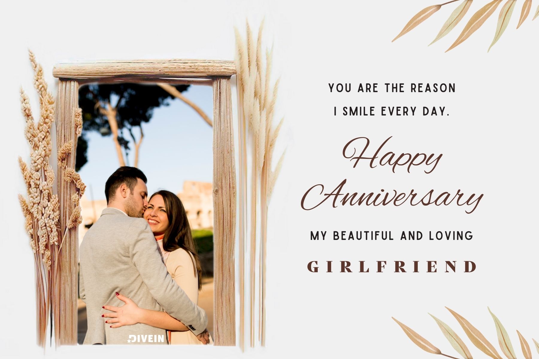 anniversary captions for my girlfriend. you are the reason I smile every day. happy anniversary my beautiful and loving girlfriend