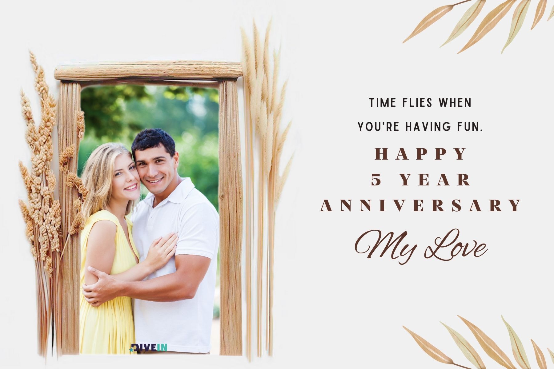 5 year anniversary captions. time flies when youre having fun. happy 5 year anniversary my love