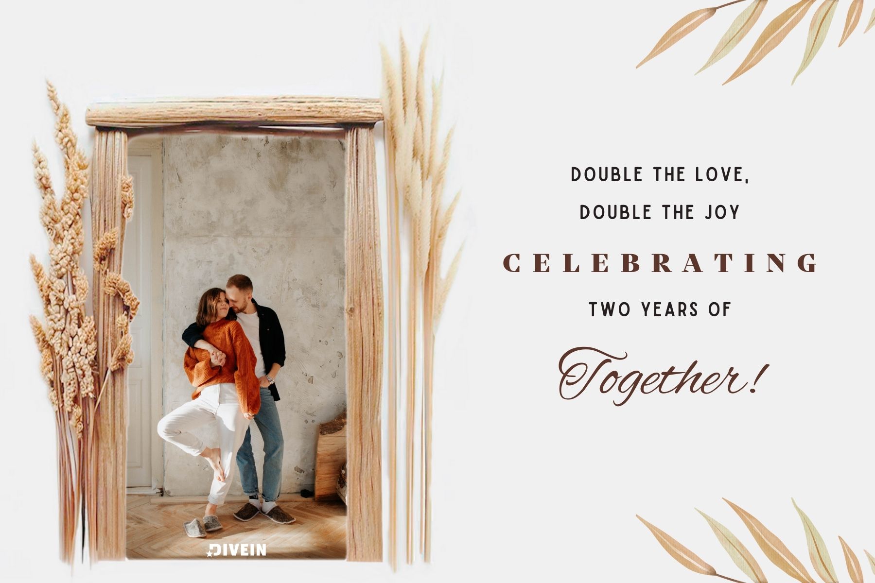 2 year anniversary captions. double the love double the joy. celebrating two years of togetherness