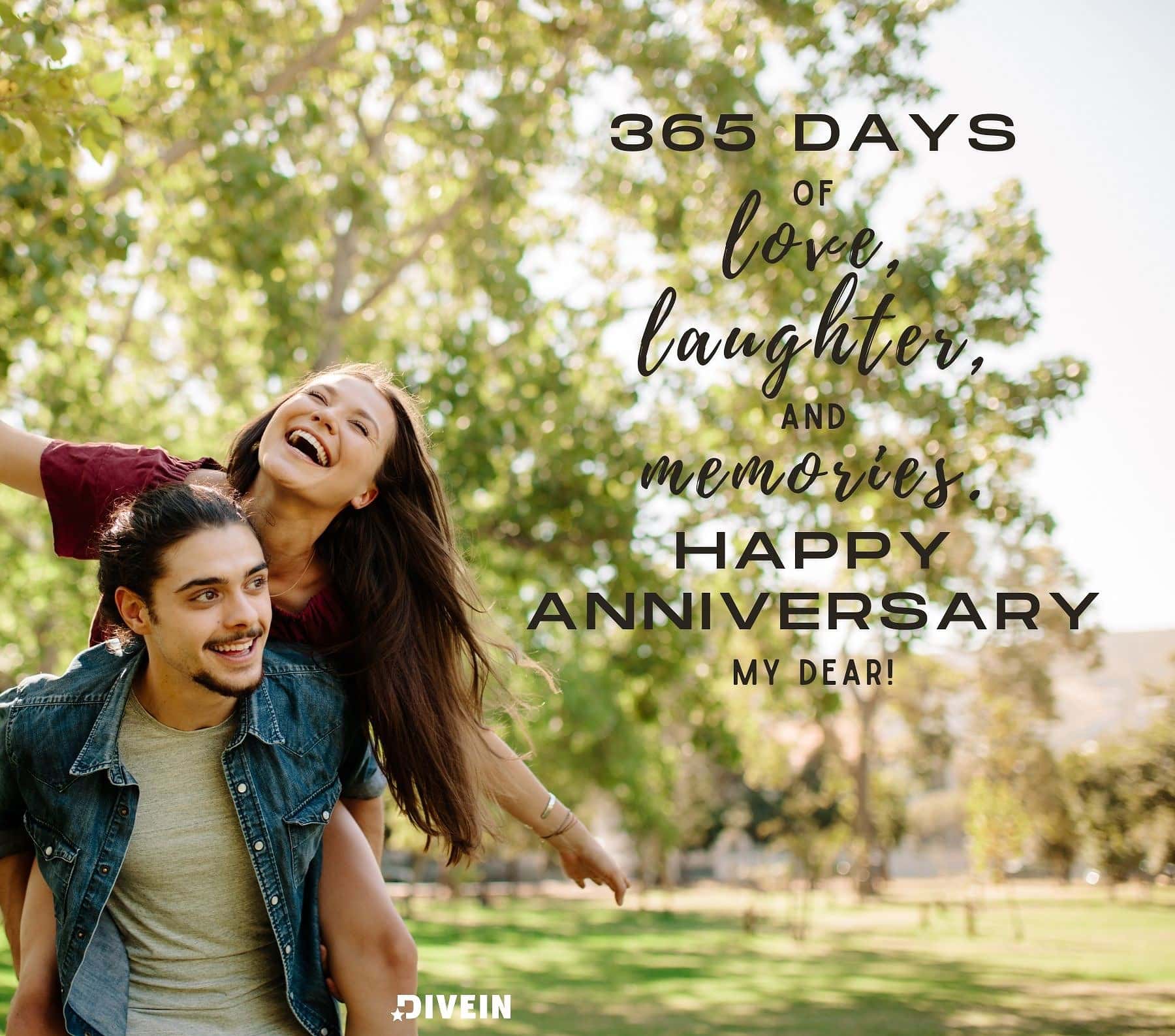 1 Year Relationship Anniversary Quotes. 365 days of love, laughter, and memories. Happy anniversary, my dear