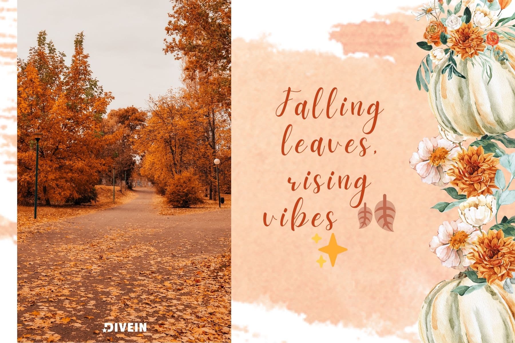 fall instagram captions with emojis. falling leaves rising vibes