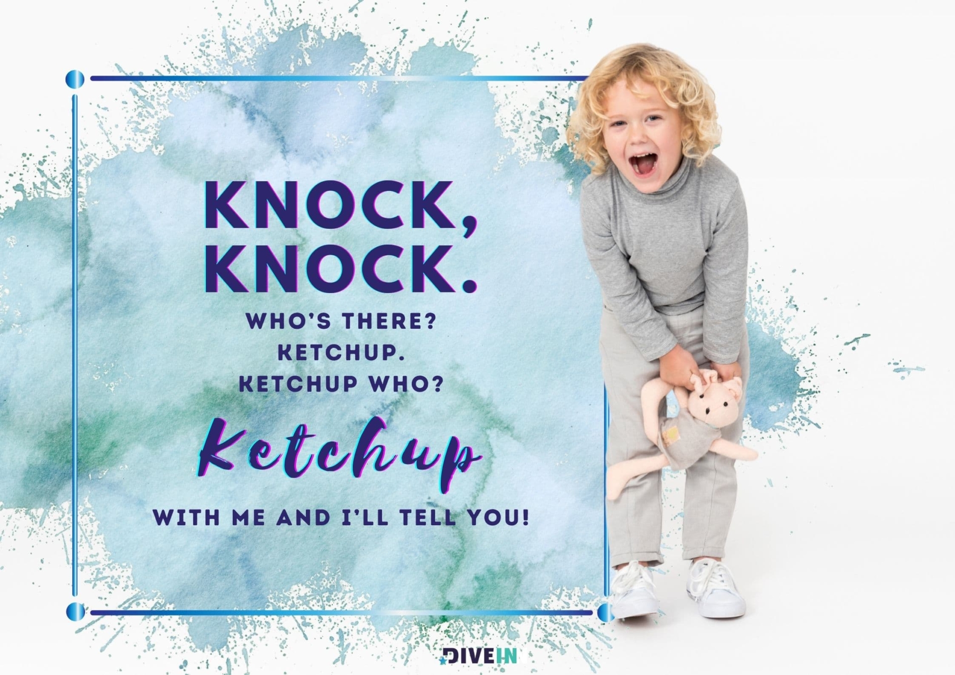 knock, knock. who’s there_ ketchup. ketchup who_ ketchup with me and i’ll tell you!