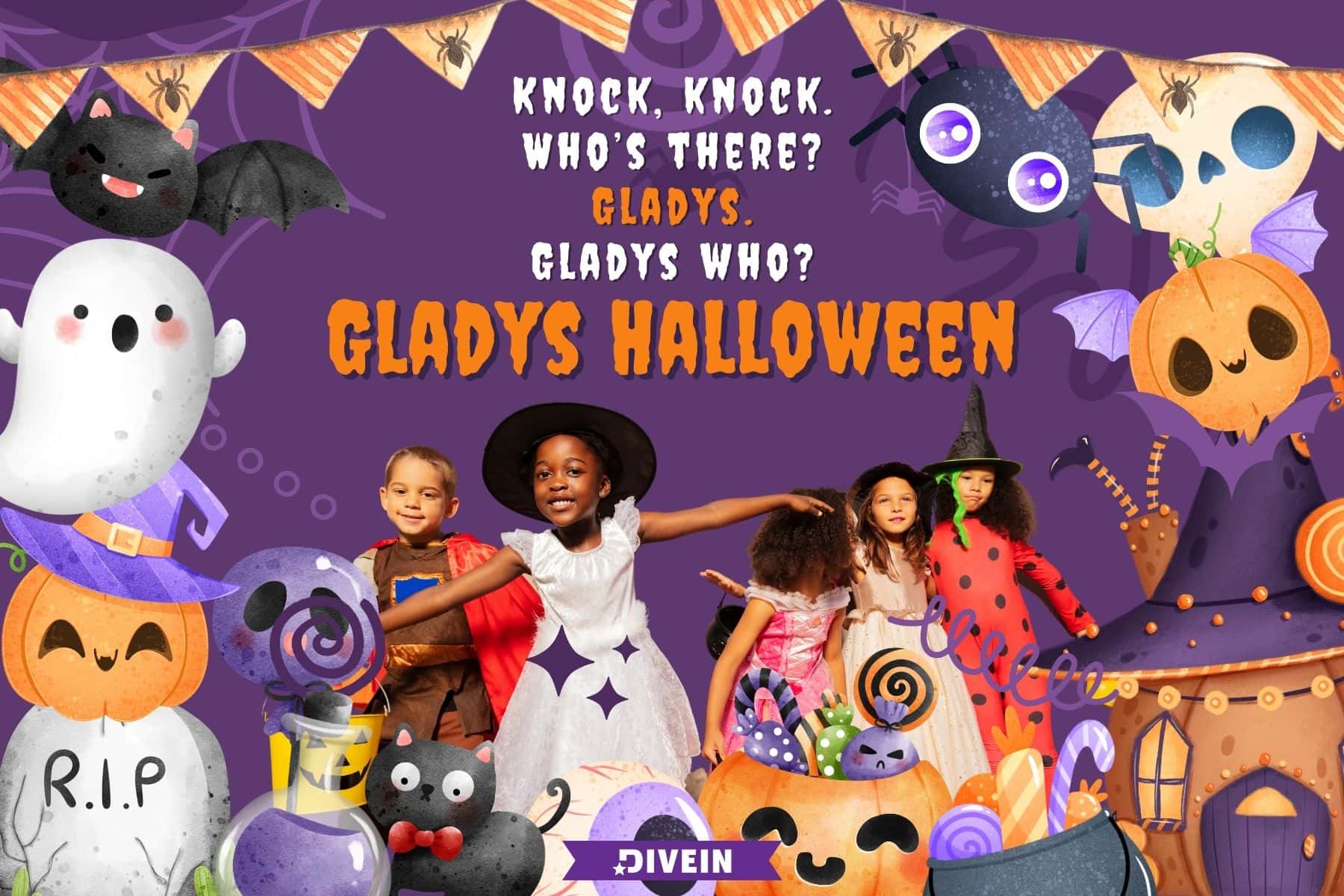 knock knock halloween jokes for kids. gladys halloween
