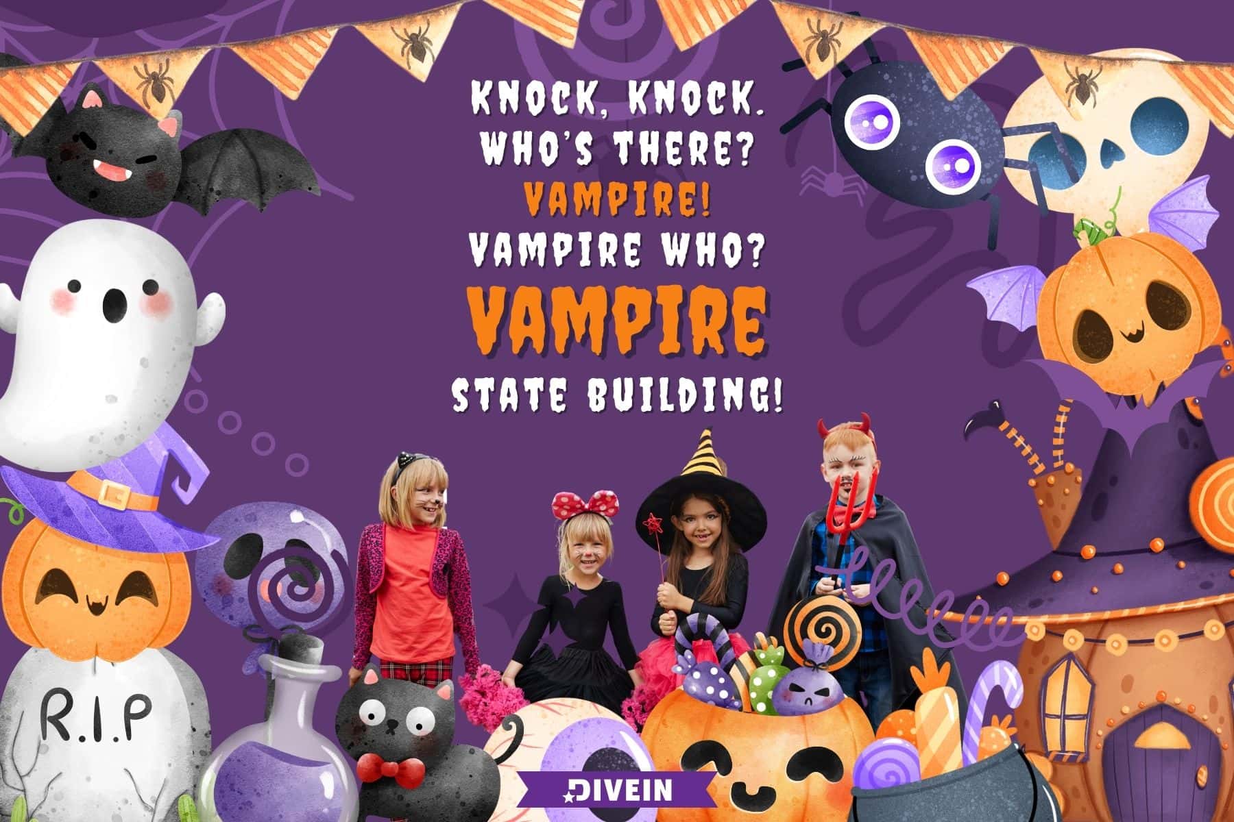 knock knock halloween jokes for kids. vampire state building