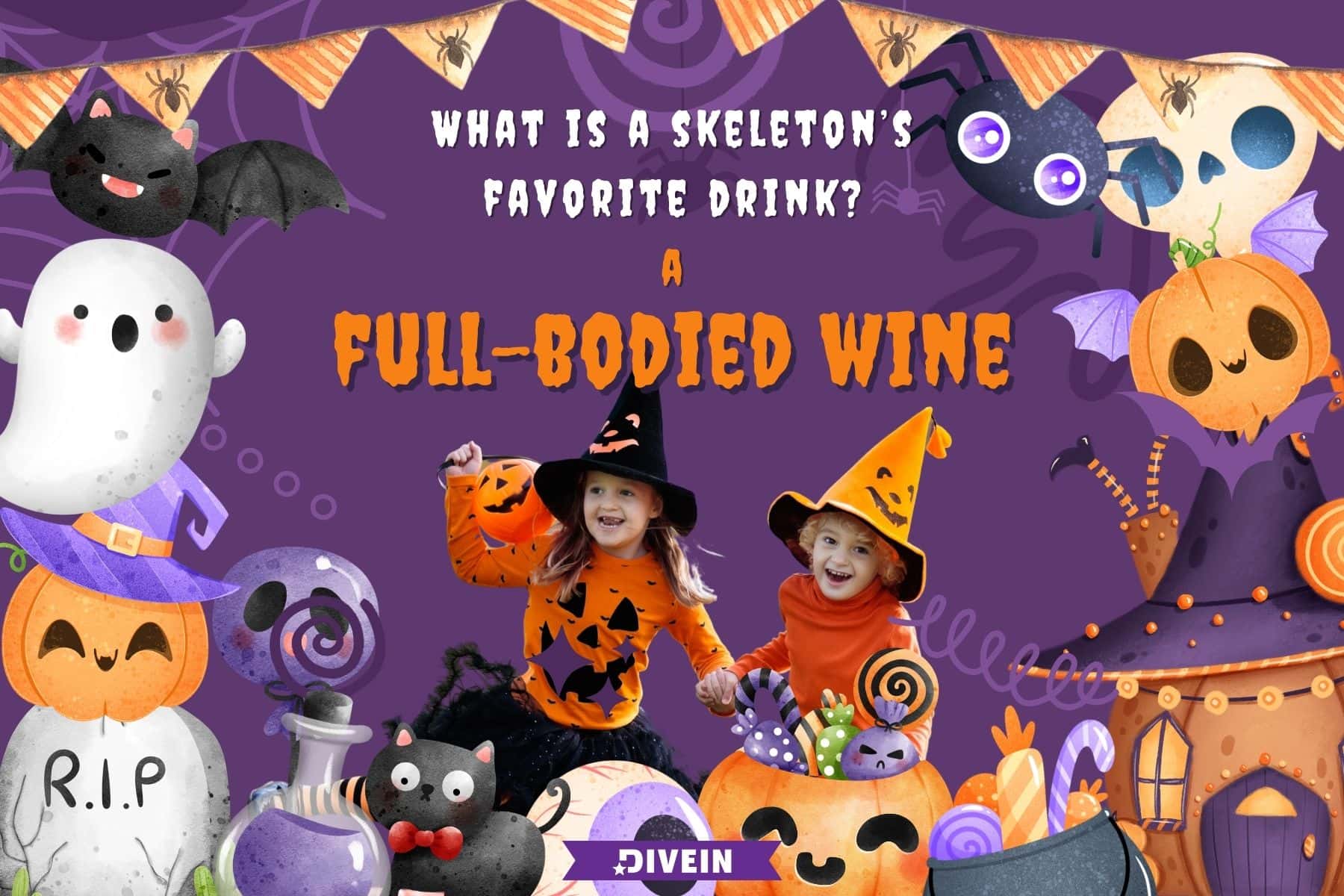 funny halloween jokes for kids. what is a skeletons favorite drink. a full bodied wine