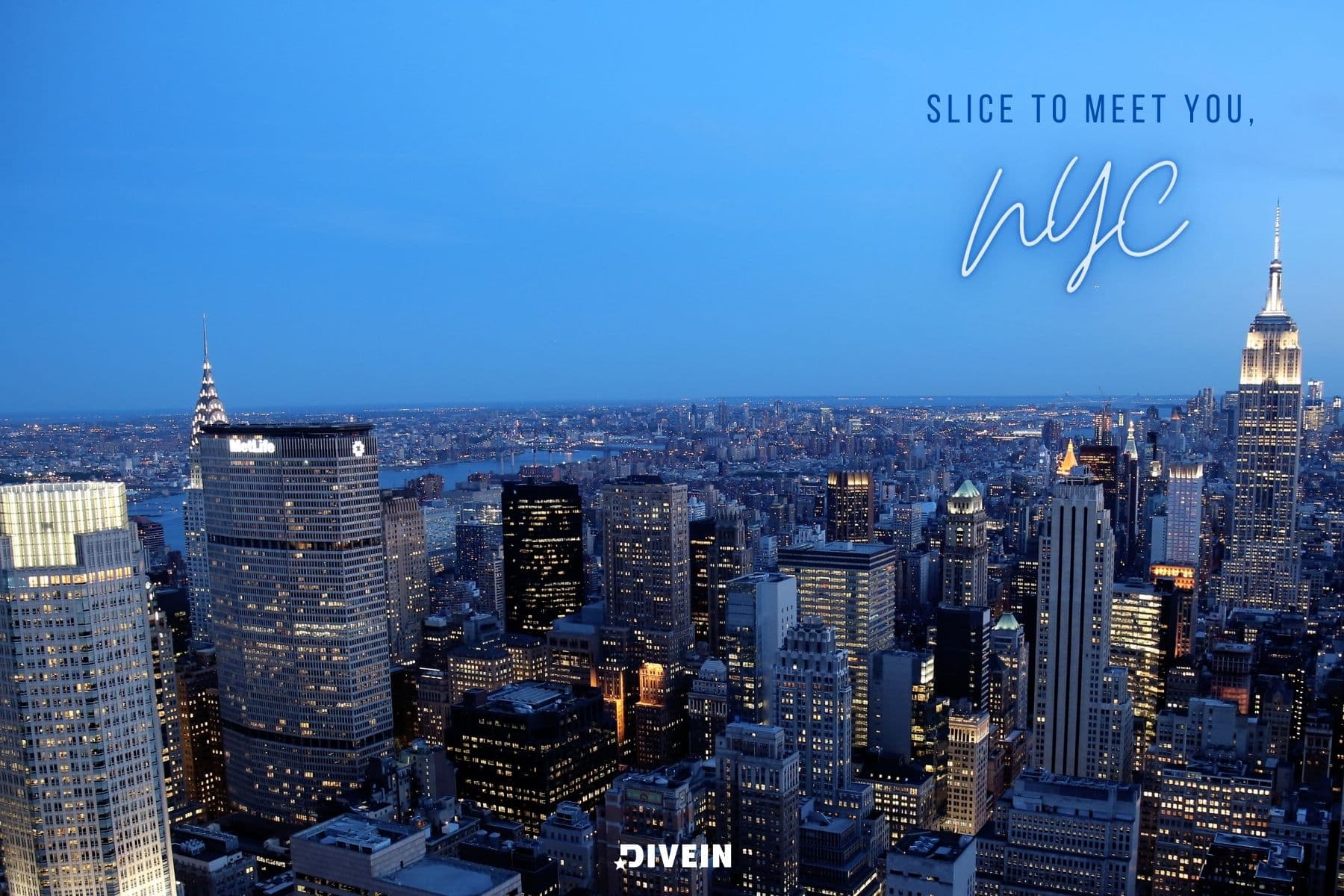 funny new york captions. slice to meet you nyc