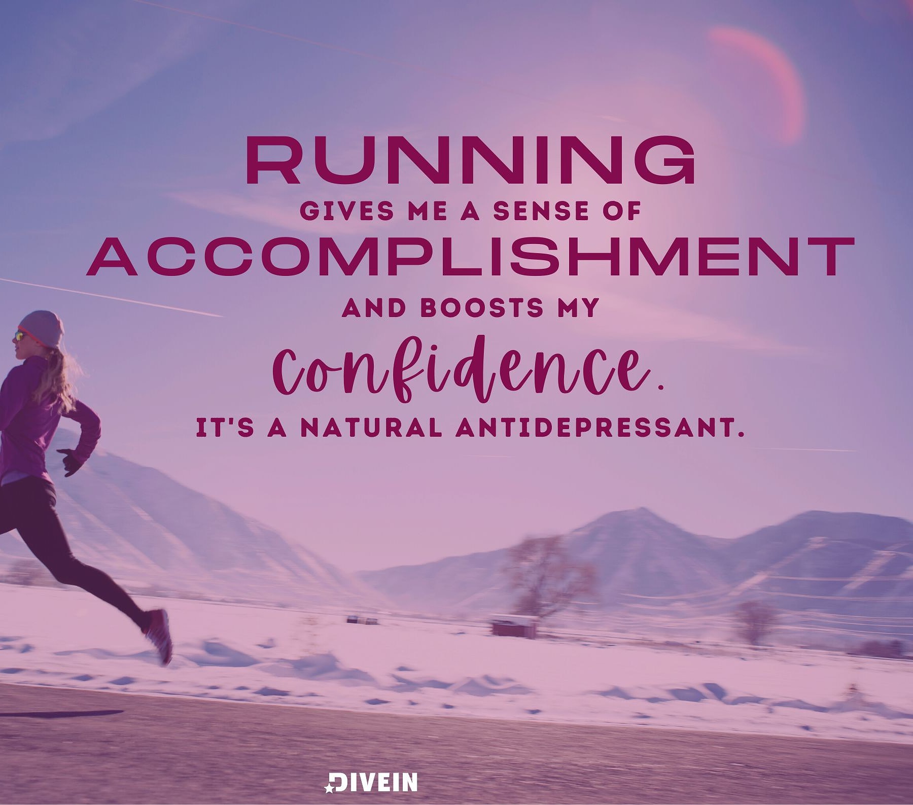 Mental Running Quotes. Running gives me a sense of accomplishment and boosts my confidence. Its a natural antidepressant.