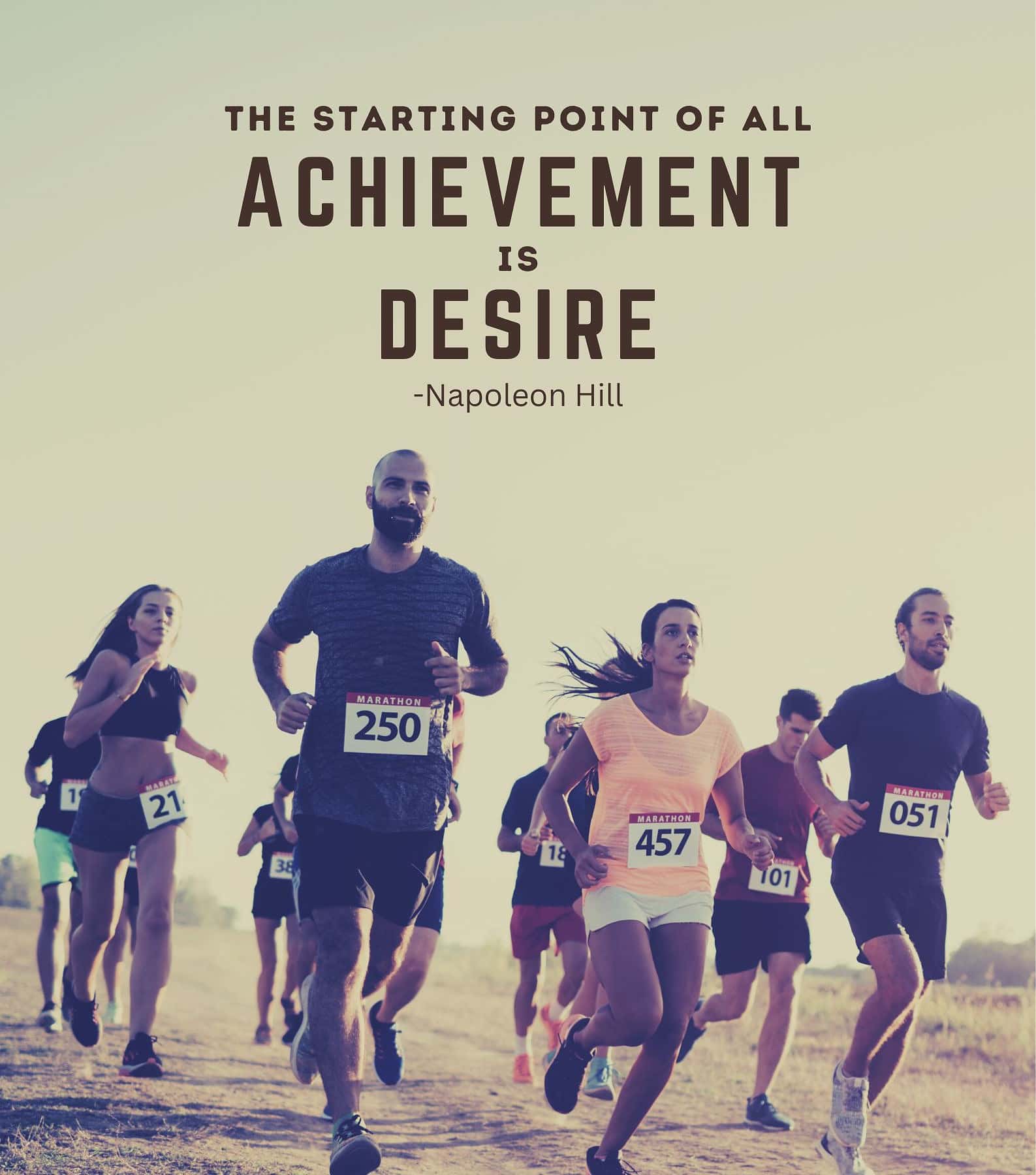 Running Racing Quotes. The starting point of all achievement is desire.