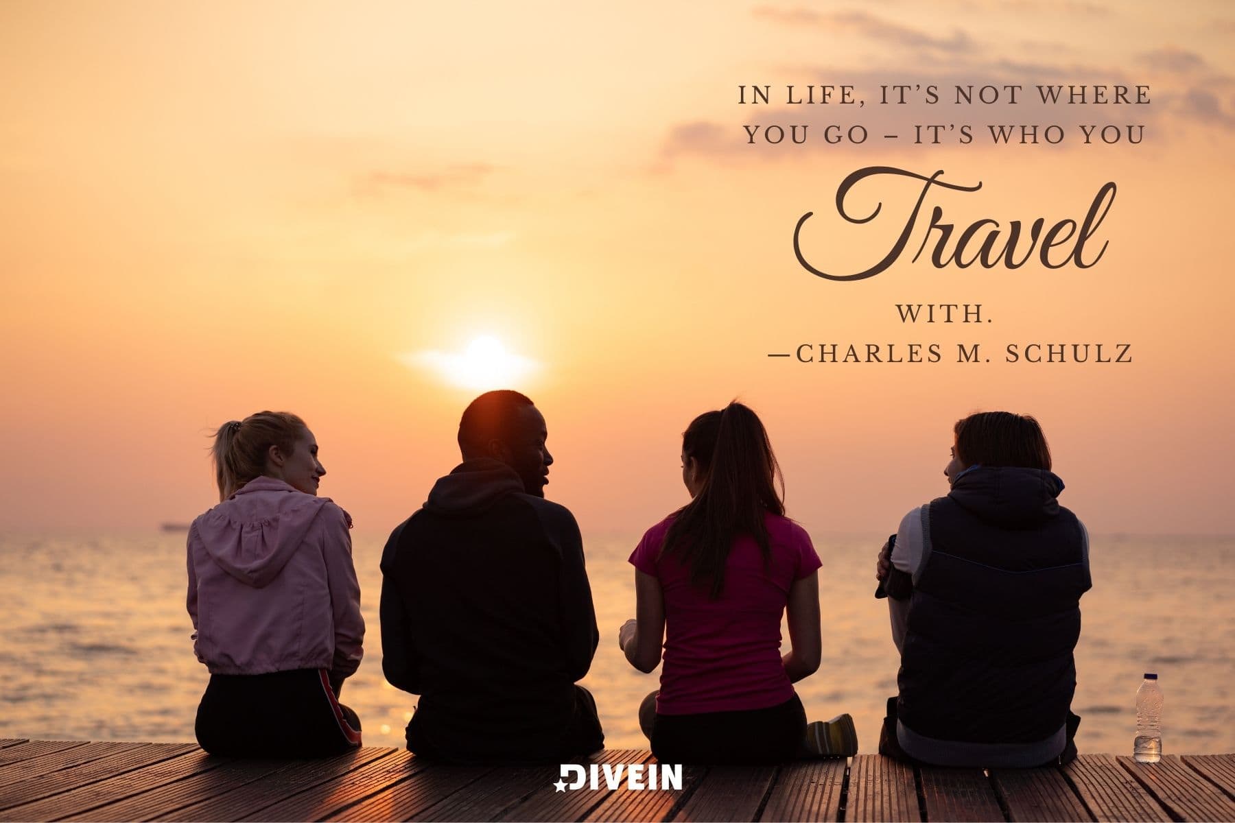 captions for traveling with friends. in life its not where you go its who you travel with. charles m. schulz.