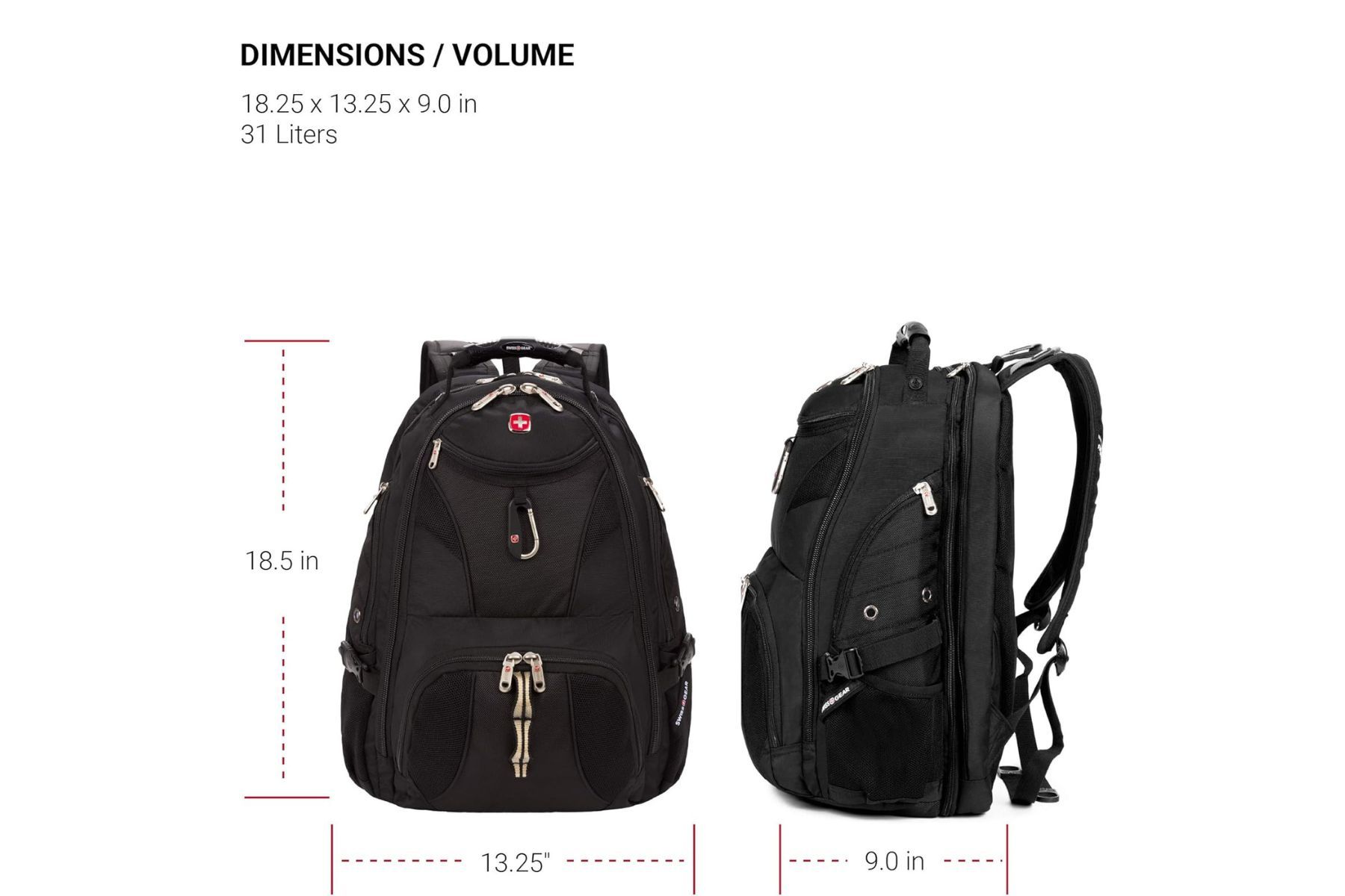Swissgear 1900 Scansmart 31l Measurements