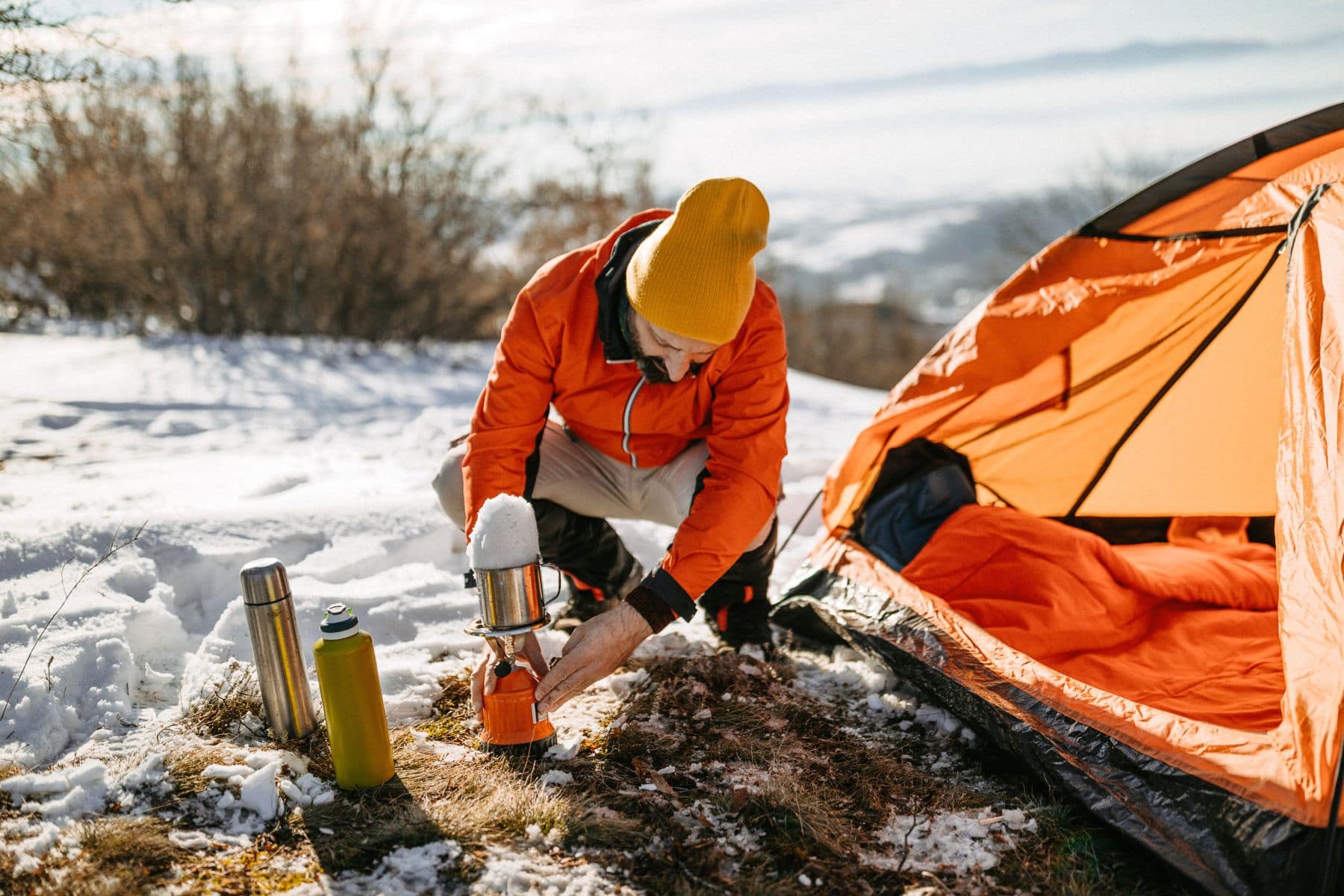 Camping In Winter Tent Camping Stove