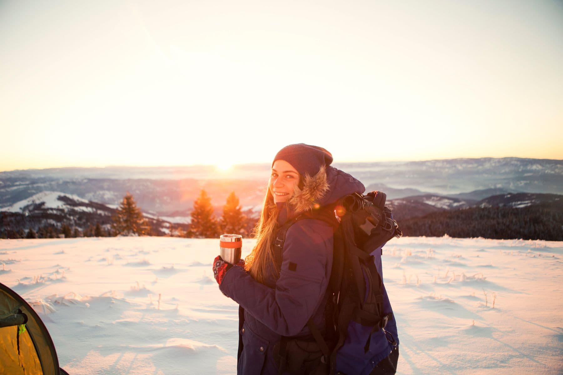 Camping In Winter Tent Clothing