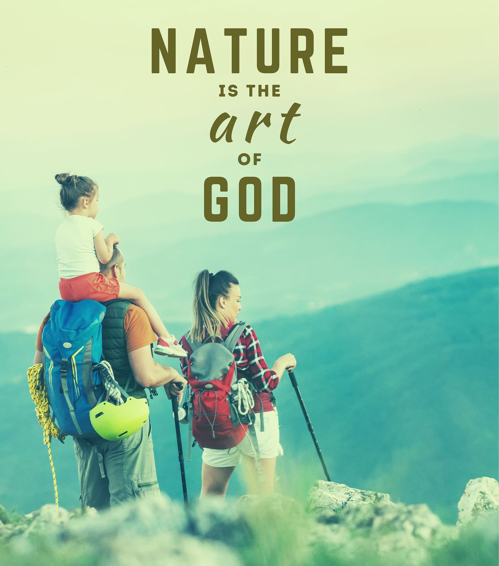 Short Hiking Captions for Instagram. Nature is the art of God.