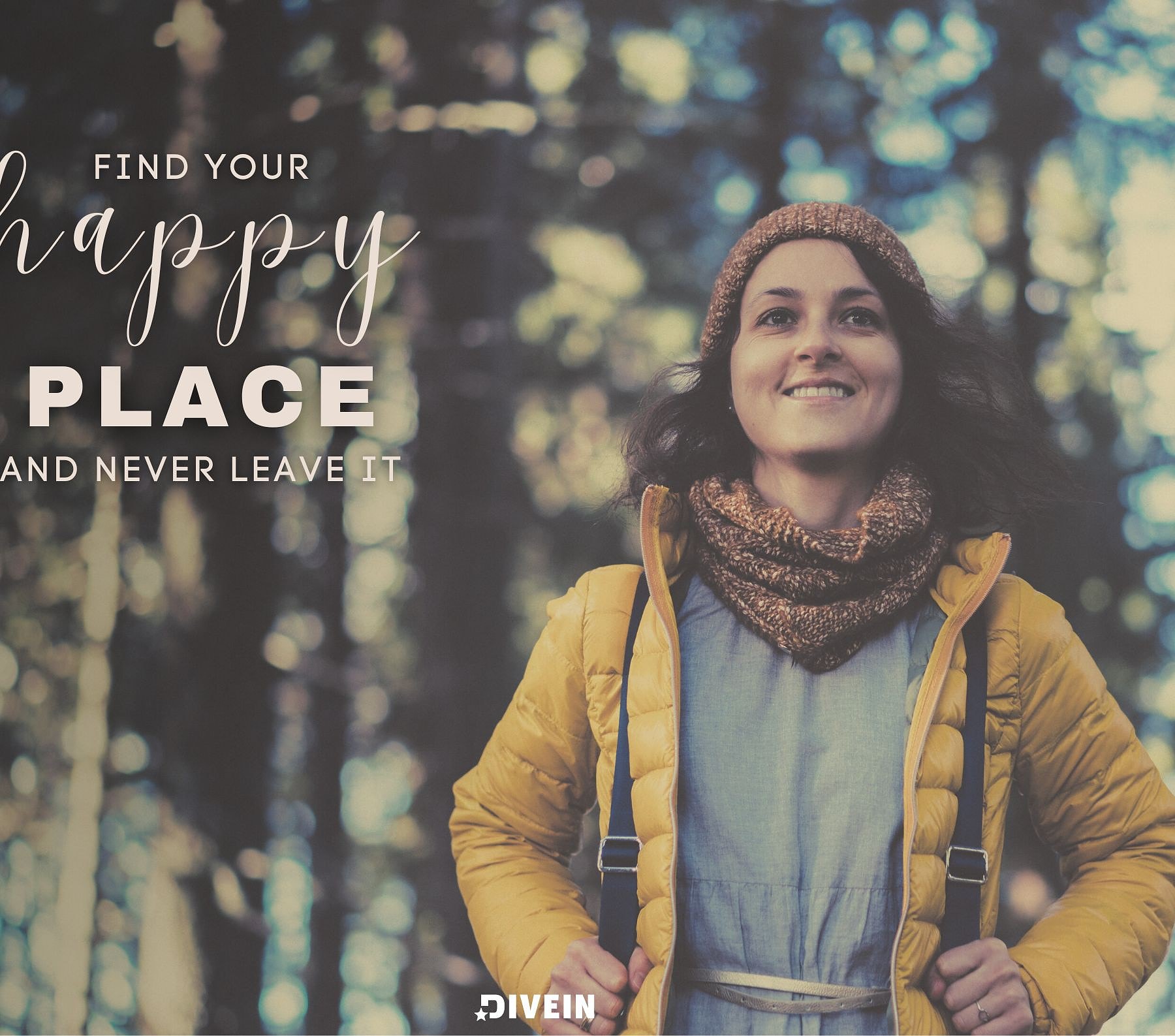 Cute Hiking Captions For Instagram. Find your happy place, and never leave it.