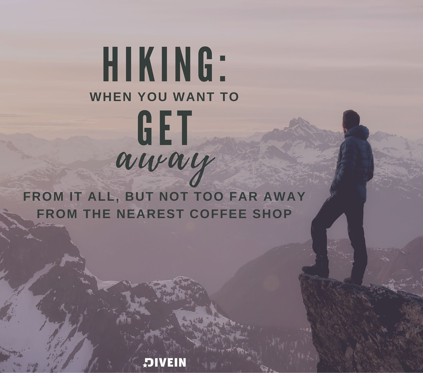 Hiking Captions For Instagram. Hiking: when you want to get away from it all, but not too far away from the nearest coffee shop.