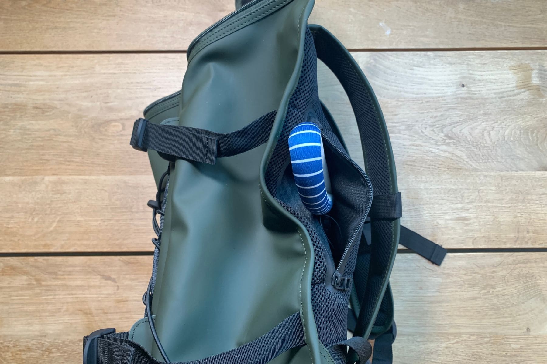 pocket with coated zipper