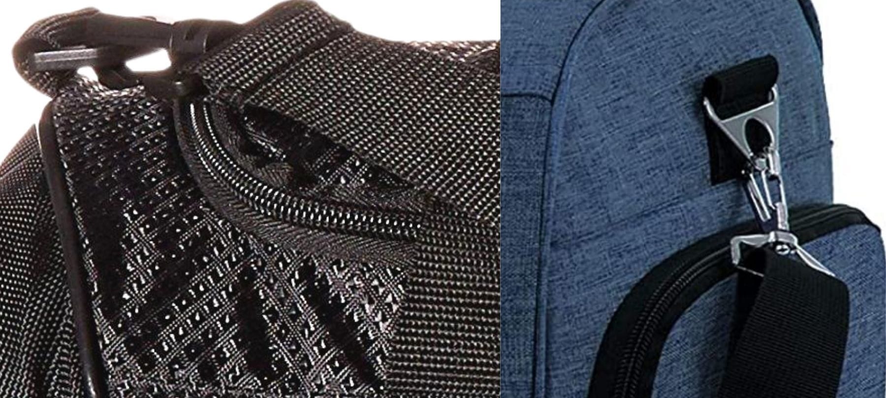 Don’t overload your PUMA gym bag to avoid stressing the plastic swivel hook.
