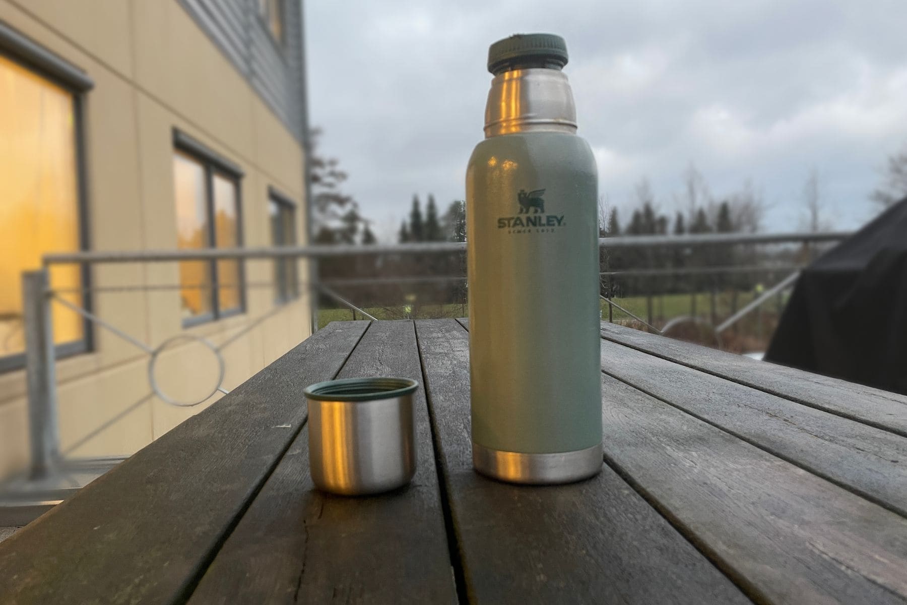 The Stanley Classic thermos has great insulation and the lid works amazingly as a cup.