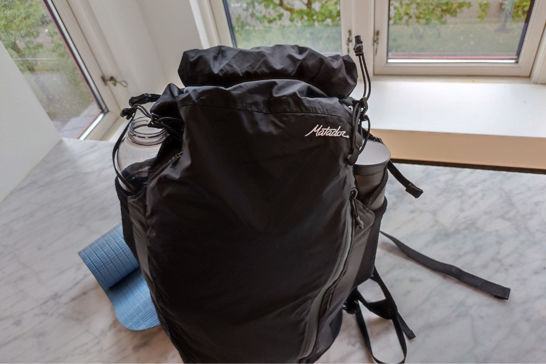 two deep and stretchy water bottle pockets