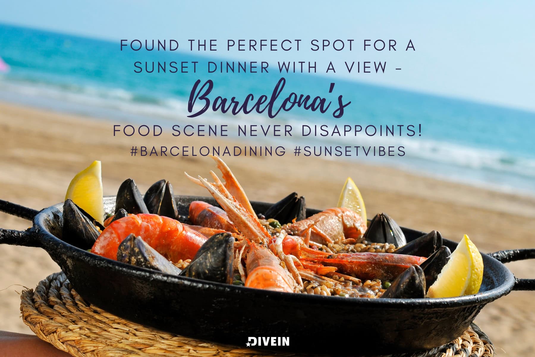 barcelona food captions. found the perfect spot for a sunset dinner with a view. barcelonas food scene never disappoints