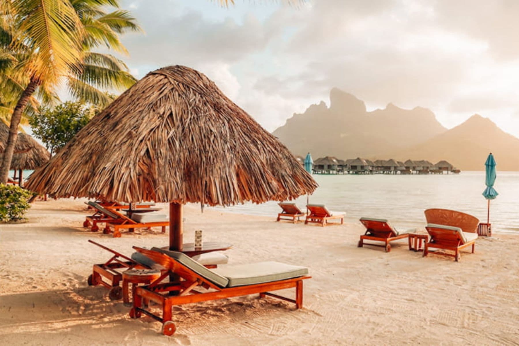 beach umbrella in resort bora