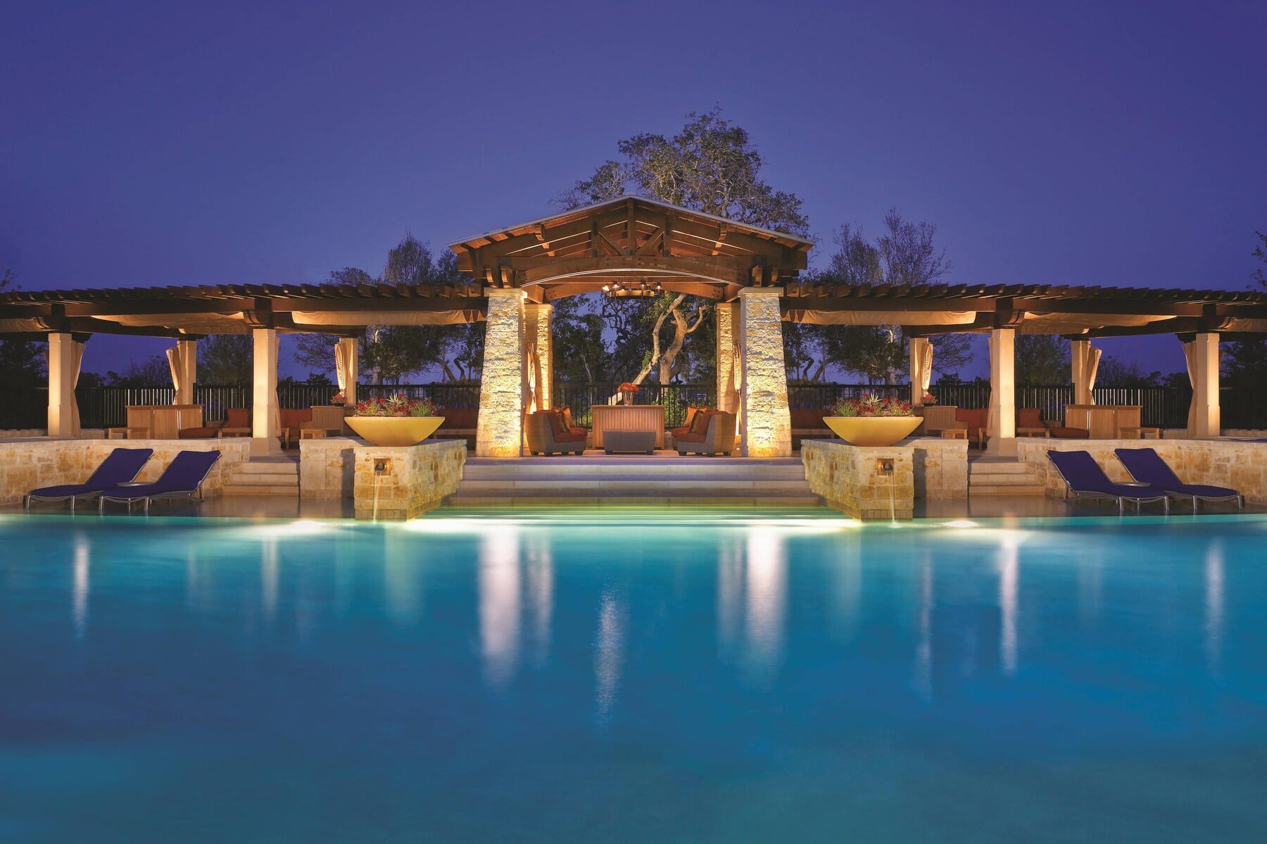 Jw Marriott San Antonio Pool Cabanas Night