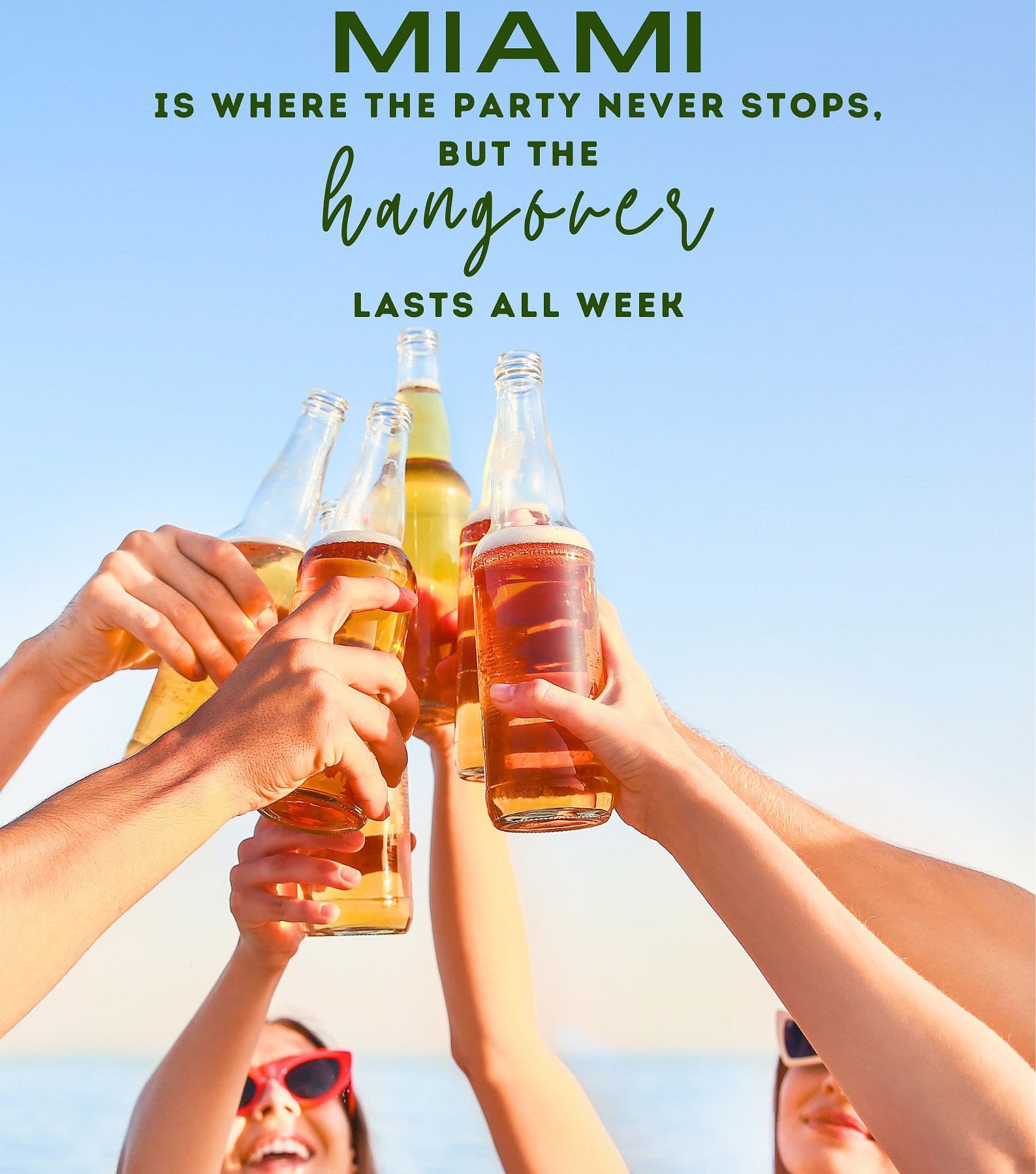 Funny Quotes about Miami. Miami is where the party never stops, but the hangover lasts all week.