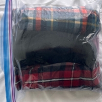 packed clothes with ziplock