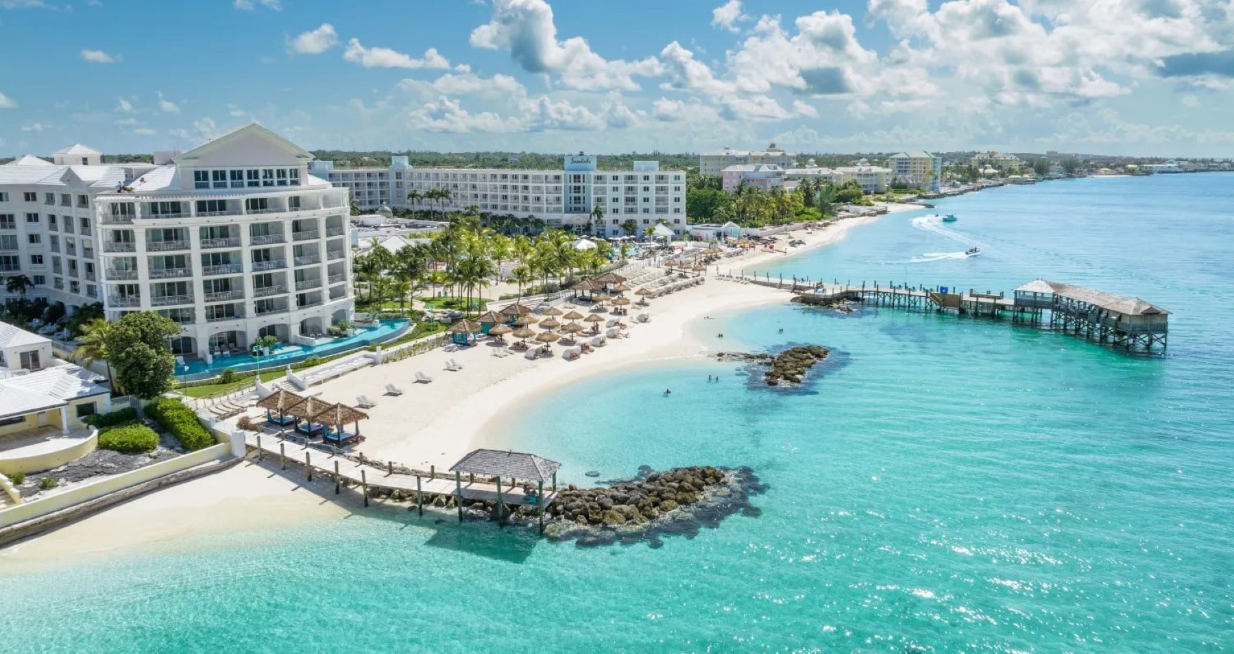 Sandals Royal Bahamian Nassau Beach From Drone