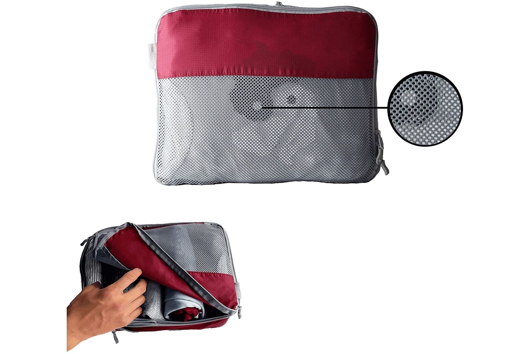 The mesh lid makes these packing cubes not-so-compressible.